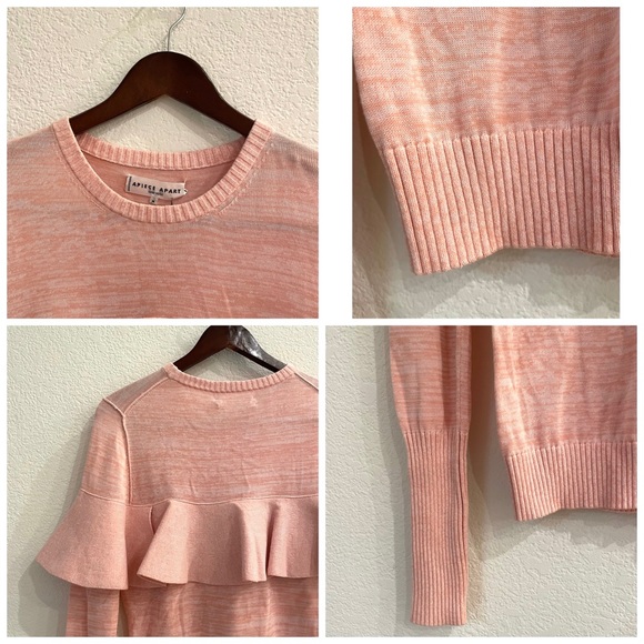 NWT Apiece Apart Long Sleeve Knit Ruffle Statement Sweater Top - Picture 10 of 12